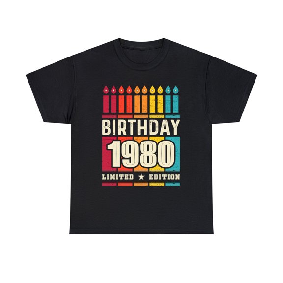 Vintage 1980 TShirt Men Limited Edition BDay 1980 Birthday Mens Tshirts for Men Big and Tall