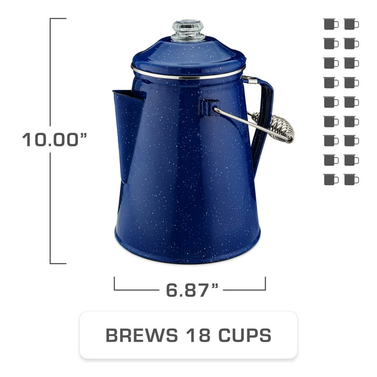 COLETTI Classic Percolator Coffee Pot  Camping Coffee Percolator, Campfire  Coffee Pot  Camping Percolator for Groups  Brew for the Whole Campsite ...