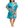 thumbnail image 4 of Womens Satin Nightgown, Floral Print Kaftan Sleepwear, One Size Fits up to 16/18, 4 of 4