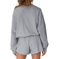 thumbnail image 3 of Conjuntos de Dos Piezas para Mujer, Otoño 2025, con Mangas Murciélago Extragrandes, Top y Pantalones Cortos Informales, Chándal. Gris XL, 3 of 10