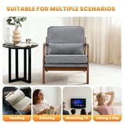 EDX Mid Century Modern Accent Chair, Comfy Fabric Living Room Chairs with Solid Wood Frame, Lounge Reading Armchair, Easy Assembly