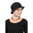 thumbnail image 4 of Chapeaux, Écharpes et Plus Chapeau en Molleton à Fleurs pour Femmes (Noir), 4 of 9