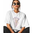 Boho Purple Jellyfish T Shirts for Women Short Sleeve Cotton Crewneck T ...