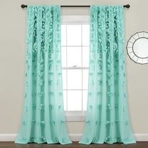 Lush Decor Riley Window Curtain Panel Aqua Single 54X95