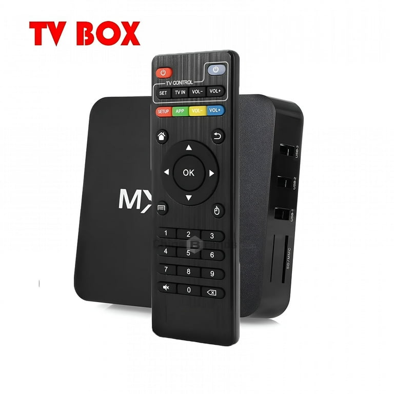 GJX 4GB+32GB Android TV Box, 4K HD TV Box with Infrared Remote