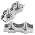 thumbnail image 3 of HUGFEGWE 12Pcs M4 304 Stainless Steel Double Wire Rope Clip Cable Clamps for 5/32 Inch Diameter Wire Rope CJB91-55184, 3 of 5