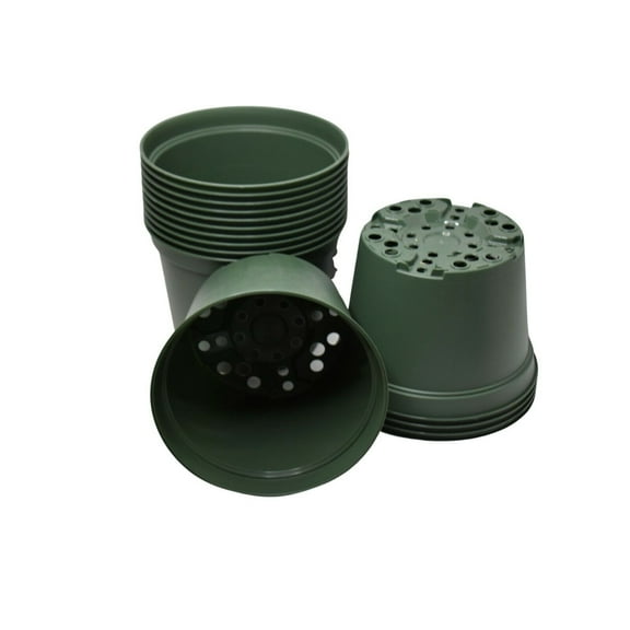 6" Round Green Nursery Pots Set of 50 plants azalea pot plastic flower