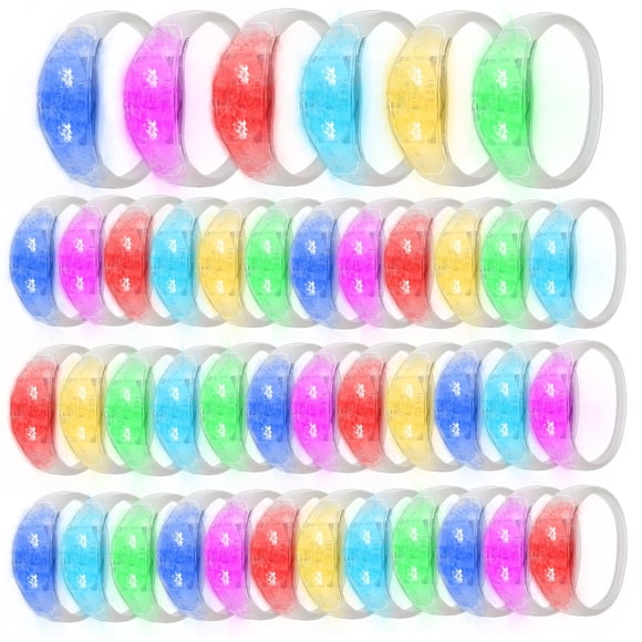 Dhseinat 100 pulseras LED con activación por sonido, 6 colores