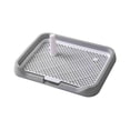 thumbnail image 4 of Orinal para perro, orinal portátil, herramienta de limpieza fácil de limpiar, soporte para almohadilla para orinar para cachorros de interior extraíbl gris, 4 of 8