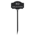 thumbnail image 3 of 4.5" x 7.15" Petite Montague No Soliciting Statement Plaque Sign with Lawn Stake - White/Black, 3 of 4