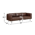 thumbnail image 7 of Pemberly Row 18" Modern Plywood and Leather Sofa in Brown Finish, 7 of 7