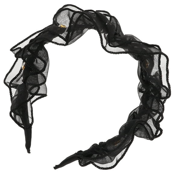 WINOMO Lace Hair Accessory Headband Comfortable Ruffled Black 1Set