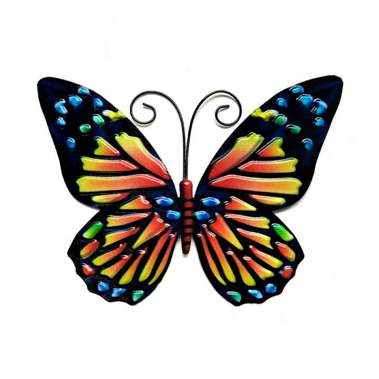  IMIKEYA 2pcs Iron Butterfly Ornament Butterfly Hanging Decor  Butterfly Statue Garden Wall Fake Butterfly Figures for Garden Home Decor  Metal Butterfly Wall Art Decals 3d Wrought Iron Lawn : Home 