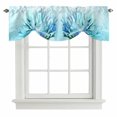 thumbnail image 2 of Blue Gradient Starfish Coral Tie Up Valances Curtain, Adjustable Kitchen Watercolor Ocean Coastal Sea Valances for Windows Decor, Rod Pocket Short Curtains Set for Bedroom/Bathroom, 42"x18", 2 of 9
