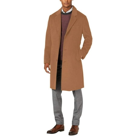 

LONDON FOG Men s L19195 Signature Wool Blend Top Coat - Camel - 46R