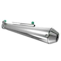 Unique Bargains Motorcycle Exhaust 1.42'' Inlet Motorcycle Exhaust Muffler Pipe Motorbike Exhaust Muffler Chrome Tone