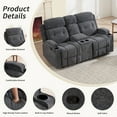 thumbnail image 5 of Bonzy Home Fabric Manual Loveseat Recliner with Center Console, Hidden Storage & Cup Holders — Dual Manual Reclining Sofa for Living Room & Meeting Room, 5 of 7