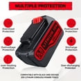 thumbnail image 2 of 2Packs LB2X4020 20V 5.0Ah Replacement for Black and Decker LB2X4020 LBXR20 LB20 LBX20 LBXR2020-OPE LBXR20B-2 LST220 LST300 Lithium Battery, 2 of 6