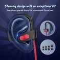thumbnail image 6 of MPOW New Wireless Sport Bluetooth Headphones, CVC 6.0 Wireless Headphones, Bluetooth 5.0 In-ear Headphones with Biult-In Mic, IPX7 Waterproof for Running – Red & Black, 6 of 9