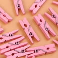 thumbnail image 5 of Minkissy 200pcs Photo Hanging Clips for Organizing Pictures Wood Material in Pink, 5 of 5