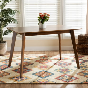 Baxton Studio Maila 29.5 in x 47.2 in x 29.9 in MDF Dining Table, Walnut Brown