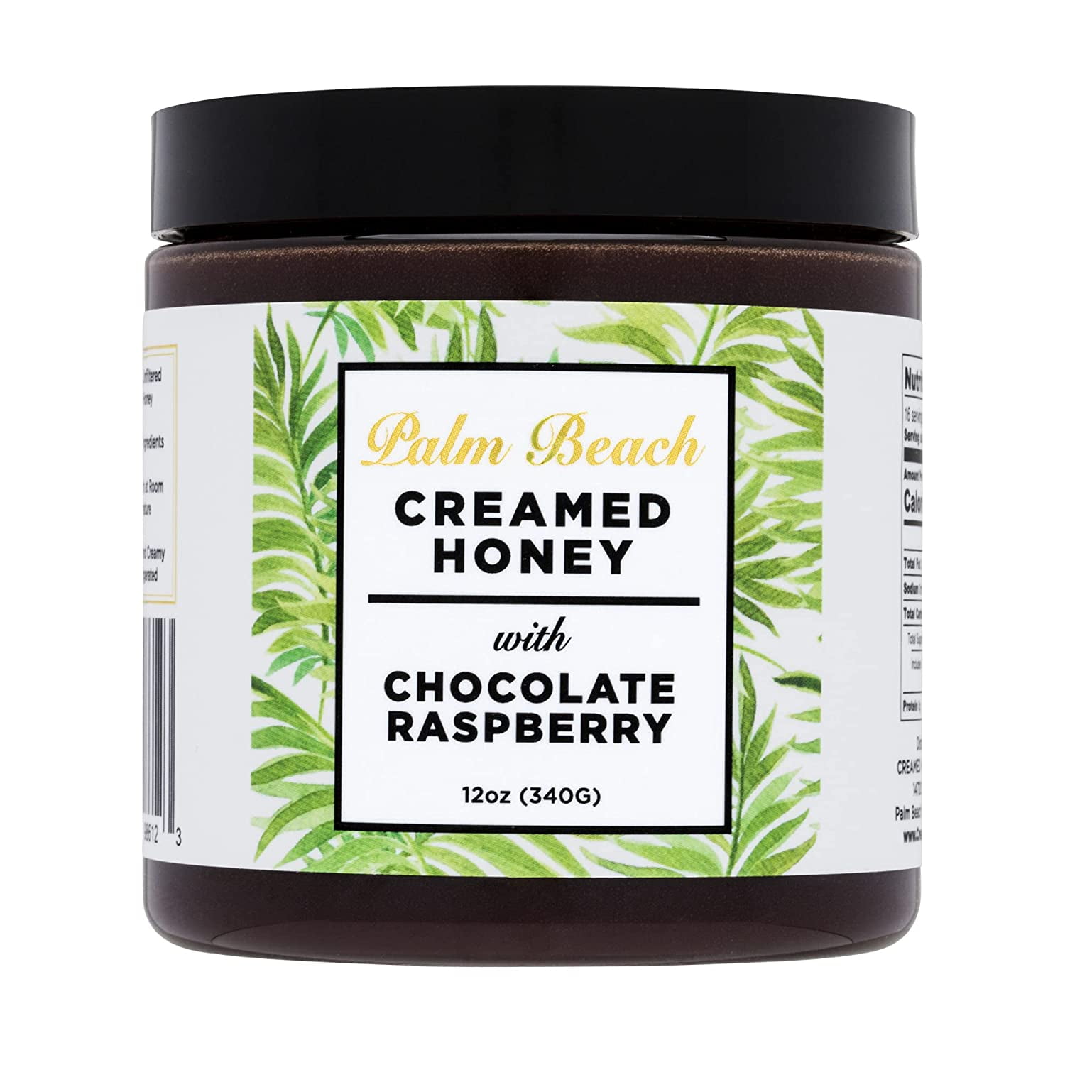 Palm Beach Creamed Honey with Raspberry and Chocolate, Whipped Natural Wildflower Honey, Kosher Certified, 12 Ounces
