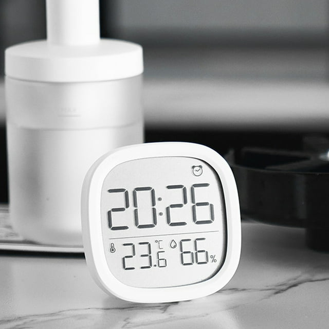 TACILIP LCD Screen Concise Clock Multifunctional Temperature Electronic Clock Humidity Electronic Clock Magnetic Suction Alarm Clock Slim Electronic Alarm Clock Office Supplies, Gifts for Mom