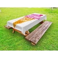thumbnail image 1 of Ice Cream Outdoor Tablecloth, Hooray! It's Your Day Phrase with Ice Cream Cone Cherry Flavor Print, Decorative Washable Fabric Picnic Table Cloth, 58 X 84 Inches,Fuchsia Amber Pearl, by Ambesonne, 1 of 2