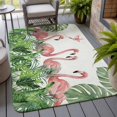 thumbnail image 6 of 5.25'x6.56' Area Rug for Living Room, Pink Flamingo Rustic Non Slip Soft Rugs for Bedroom Dining Room, Washable Low Pile Rugs Kitchen Floor Mat Throw Carpet Tropical Summer Palm Leaves Watercolor, 6 of 9