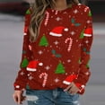 thumbnail image 1 of Sweatshirt de Noël pour Femmes 2023 Mode Imprimé Manches Confortable Respirant Col Rond en Solde, 1 of 5