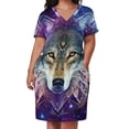 thumbnail image 3 of Vestido holgado con bolsillos de New Age Spirit Wolf para mujer, ropa elegante para mujer, 3 of 7