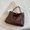 Coffee, variant on Large Capacity Tote Bag for Women Girls PU-Leather Handbag Stylish Shoulder Bag Shopping Dating Bag Portable Bucket Bag