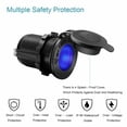 thumbnail image 2 of Cigarette Lighter Socket Waterproof LED Indicator 12V Power Outlet for Car Marine Boat Motorcycle Rv Truck ATV, 2 of 7