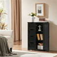 thumbnail image 2 of Renwick Wooden Storage Cabinet with 4 Drawers for Bathroom Kitchen, Black, 2 of 7