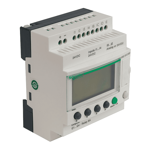 Schneider Electric Logic Relay, Input Voltage 100 - 240VAC SR2B121FU
