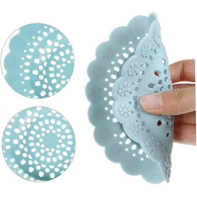 Colectores de tapón de pelo de silicona, colador de fregadero, filtro de drenaje de suelo para fregadero de cocina, recogedor de pelo de baño (1 pieza, azul)
