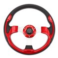 thumbnail image 1 of Universal Racing Steering Wheel, 13in Auto Steering Wheel, 6 Bolts Grip PU & Aluminum Car Steering Wheel with Horn Button, 1 of 7