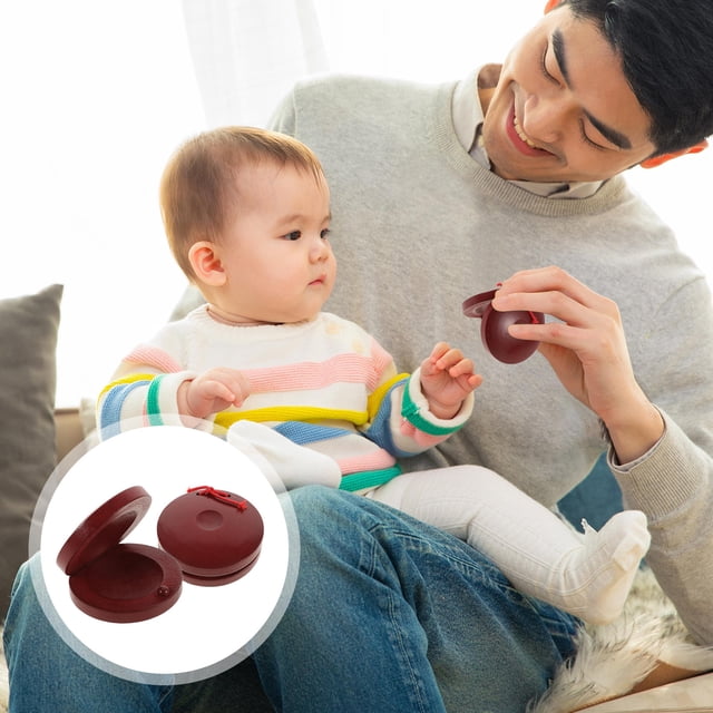 PAMINGONO 2 Pcs Instruments de Rythme Castanet pour Enfants Amélioration de la Coordination Main-il 6.5x6.5x3in