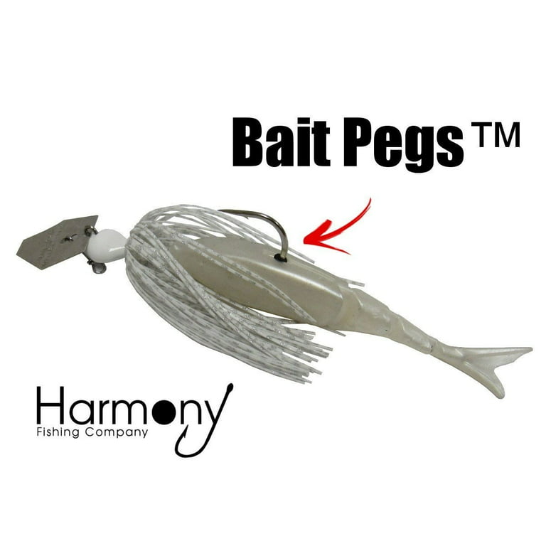 Bait Pegs 100 Pack - Rubber pegs for pegging soft plastic fishing lures to  hooks, jigs, chatterbaits, etc