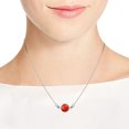 thumbnail image 7 of Modish Two Sided Round Red Coral and White Shell Sterling Silver Necklace, 7 of 7
