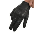 thumbnail image 4 of Black Leather Motorcycle Gloves for Men Touchscreen Full Finger Gloves with Padding for Biker Riding Driving Glove, 4 of 6