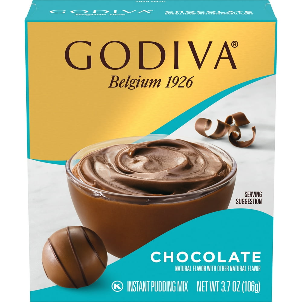 Godiva Chocolate Instant Pudding Mix, 3.7 oz Box