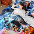 thumbnail image 4 of Manfei Boys Girls Video Game Twin Bedding Sets 7-Piece,Abstract Gamepads Bedding Comforter Set Microfiber,Gradient Lightning Gamer Breathable Sheet Sets,Luxury Bedroom Decor,Reversible, 4 of 8