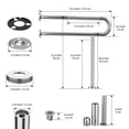 thumbnail image 5 of Toilet Support Rail 31.3X 31.5 Inch, ZUEXT Anti-Slip Chrome Handicap Grab Bar for Bathroom, Stainless Steel Knurled Safety handrails with Leg for Elderly Disabled Pregnant-1.25"Tube, 5 of 9