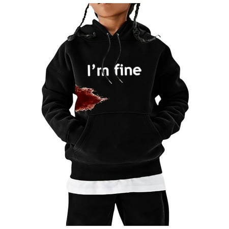 

ZMHEGW Sweatshirt Kids Winter Fashion Festival Printed Solid Color Hoodless Long Sleeved Casual and Comfortable Coat Girls Sweatshirts