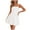 White, variant on Qiopertar Women's Sleeveless Mini Dress A-Line Bubble Hem Cocktail Party Casual Comfy Pocket Dress, Army Green XXL
