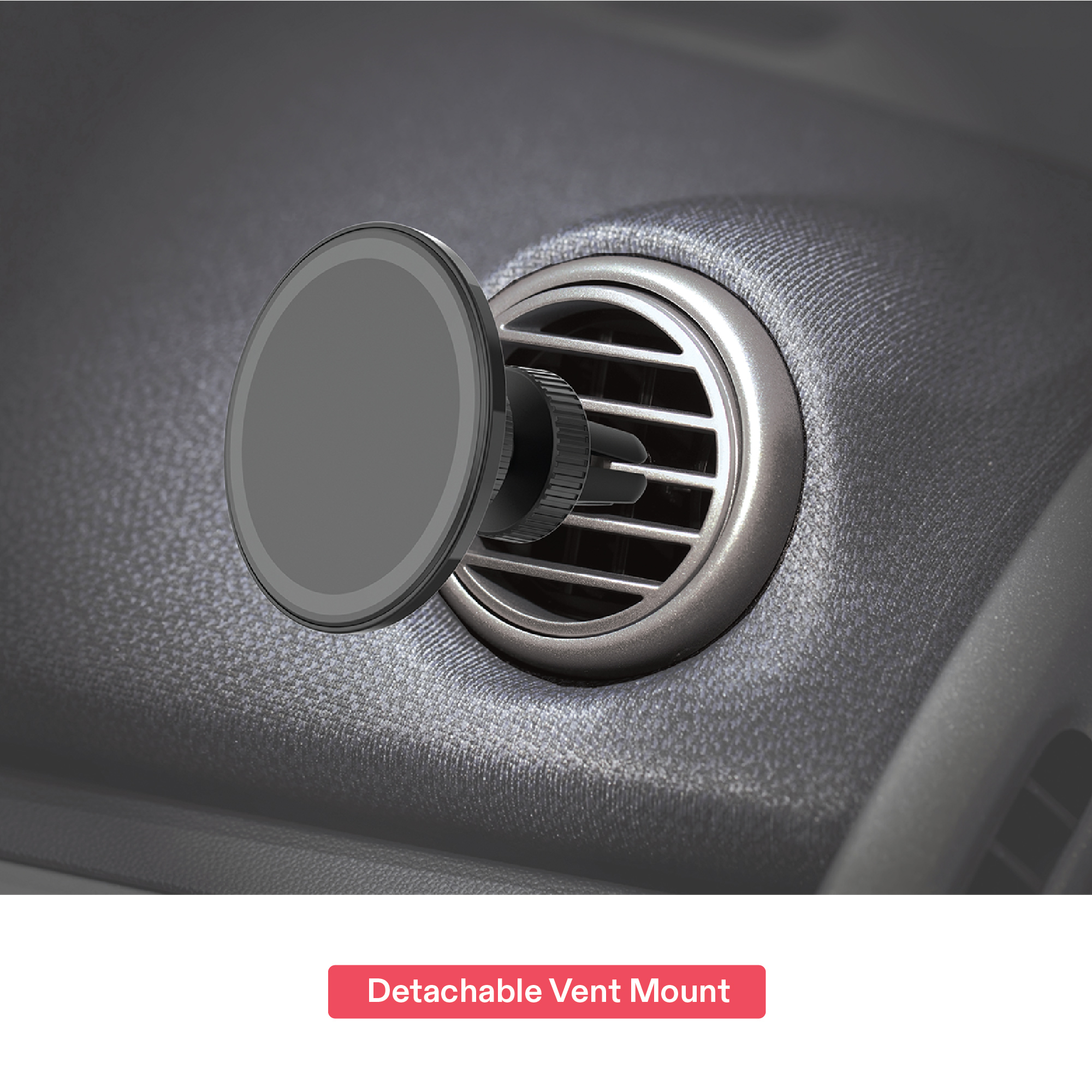 onn Magnetic Car Vent/Dash Phone Mount, Black photo 2