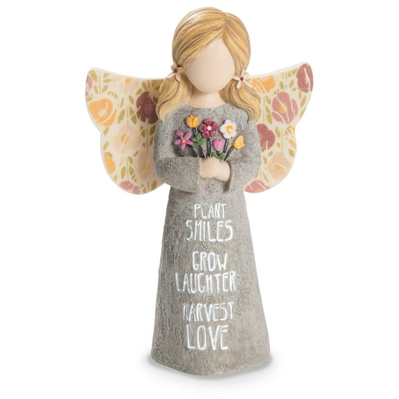 Pavilion Gift Company Plant Smiles Grow Laughter Harvest Love Child Angel Figurine