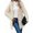 White, variant on Womens Winter Fleece Hooded Jackets Graphic Fuzzy Warm Coat Cardigan Jacket Side Split Fall Outerwear Gray M