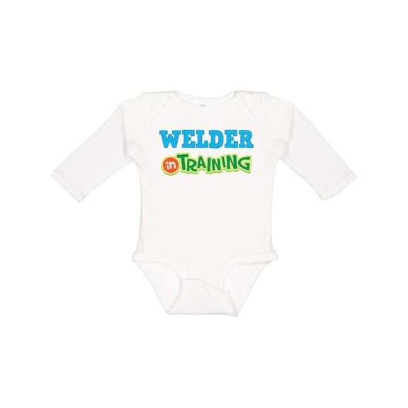 Inktastic Welder in Training Boys or Girls Long Sleeve Baby Bodysuit